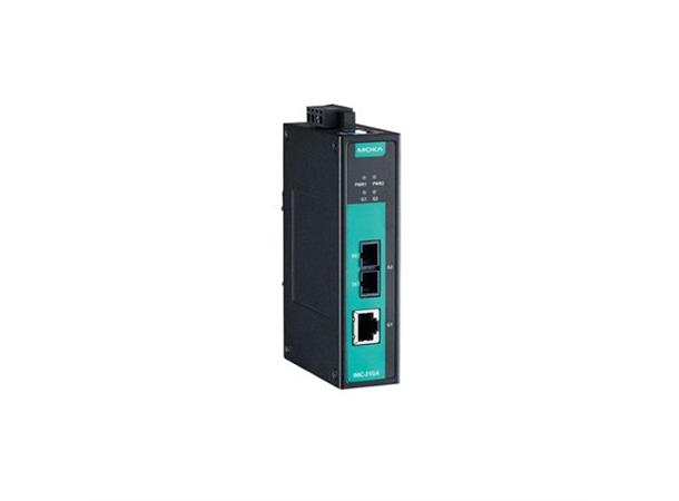 Moxa IMC-21GA-LX-SC-T, wide temp Industrial Gigabit Ethernet-to-fiber 