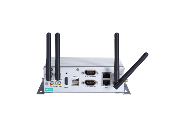 Moxa V2201-E2-W-T Fanless, E3826, 5 wireless connectors 