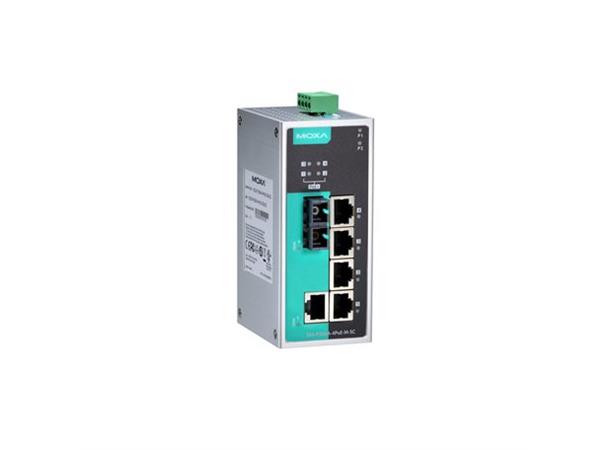 Moxa EDS-P206A-4PoE-M-SC 1+5 port swicth with 4-Port PoE+ 