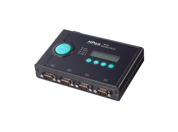 Moxa NPort 5410 w/ adapter 4-port RS-232 Serial-to-Ethernet 