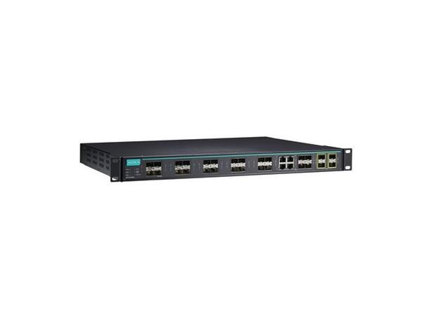 Moxa ICS-G7528A-8GSFP-4XG-HV-HV-T L2 switch,12GbE, 8SFP,4 combo,10GbE,WT 