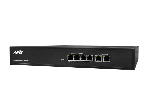 Aetek C42-042-91-380 4xGbE bt PoE 2xGbE Switch 