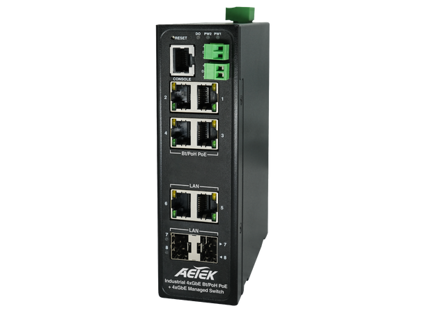 Aetek D60-044-90 4x90W bt / PoH PoE 2xSFP 2xRJ45 L2 PRO 