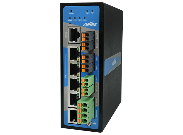 Aetek D62-041-30-DC Ind 4x30W PoE 1xRJ45 12~48VDC in L2 PRO 