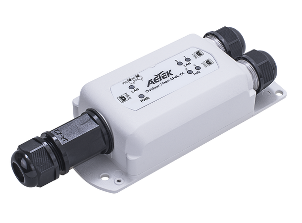 Aetek E69-202 802.3bt to 2-port 802.3at/bt Extender 