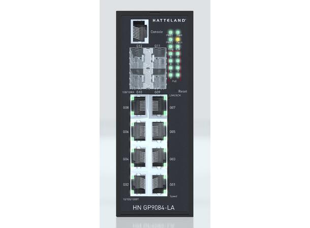 HN GP9084-LA Industrial 12-port managed Gigabit Poe 