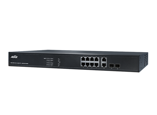 Aetek C42-084-91-770 4xGbE bt PoE 2xGbE 2SFP Switch 
