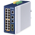 IGS-4215-16P2T2S 16-port Industry Switch L2/L4. 2xSFP 2xGbE, Ring, PoE+, 48-54VDC