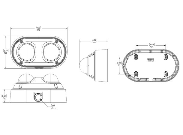 JBOX-1201 Junction Box for Dual Head Cameras 