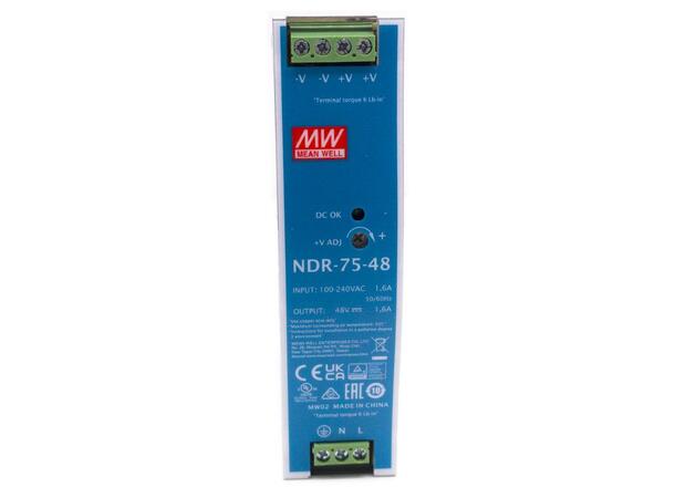 NDR-75-48 75W/1,6A DIN-Rail Power Supply 