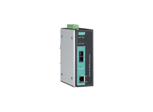 Moxa IMC-P101-S-SC-T, wide temp IEEE 802.3af PoE Ethernet-to-fiber media 