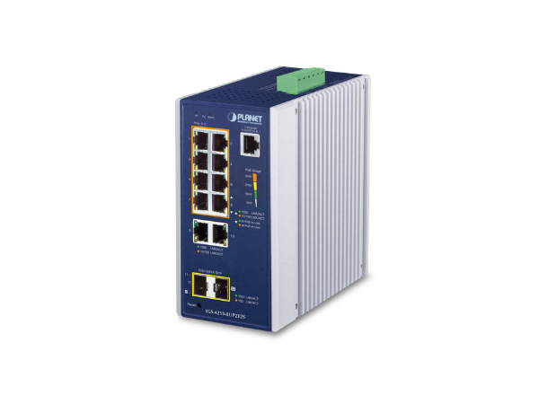 IGS-4215-8UP2T2S 8-port Industry Switch L2/L4.2xSFP 2xGbE, Ring, PoE++, 48-54VDC 