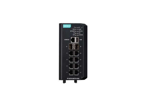 Moxa PT-G510-8GTX-PHR-HV 10-port Managed switch 110-220 VDC 