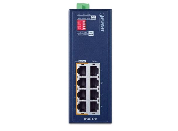 IPOE-470-12V 4-port PoE++ Injector hub 802.3at, 95W, 12-54VDC, -40/+75C 