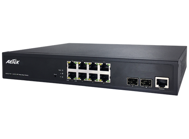Aetek C60-082-30-130-V2 8x30W PoE 2xSFP L2 PRO Switch 